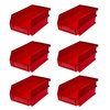 Triton Products 12 lb Hang & Stack Storage Bin, Polypropylene, 4.125  in W, 3 in H, 7-3/8 in L, Red 3-220R-6